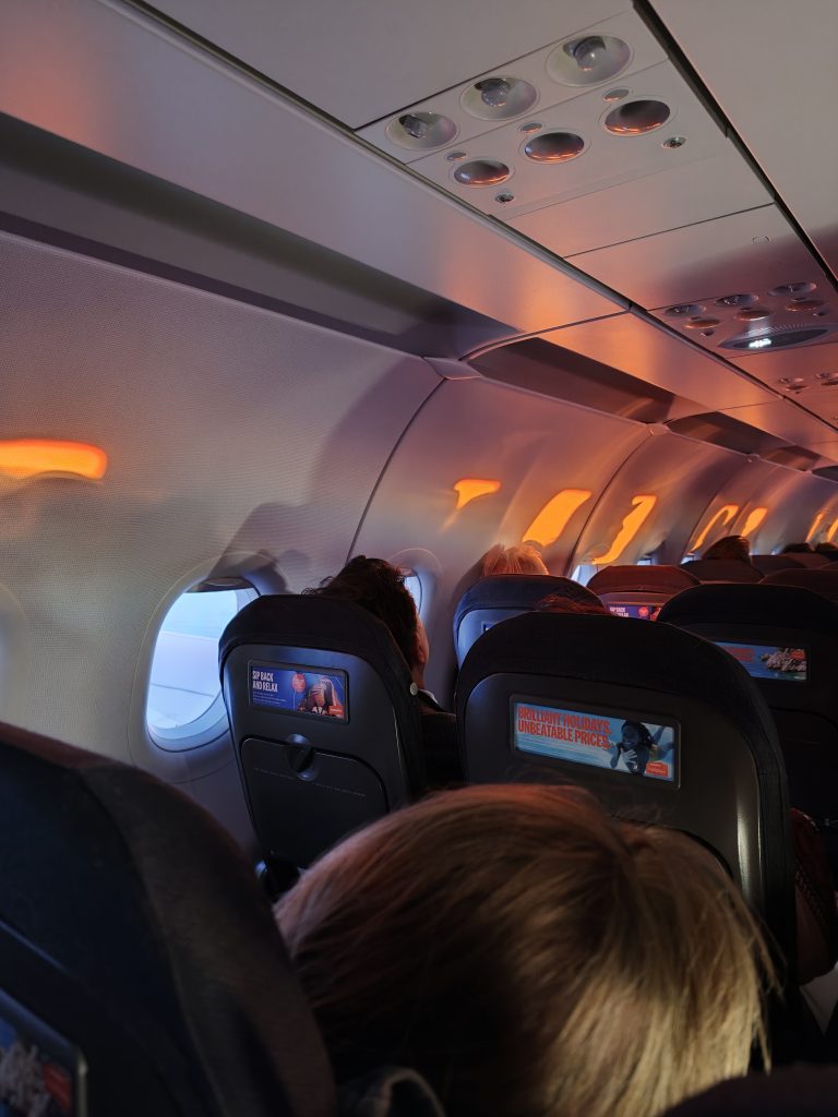 EasyJet flight in the sunrise, Malaga to Berlin, September 2026.